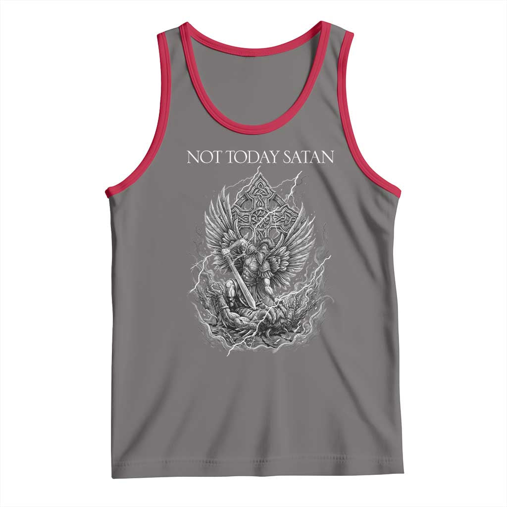 Not Today Satan Tank Top Saint Michael Fights Evil