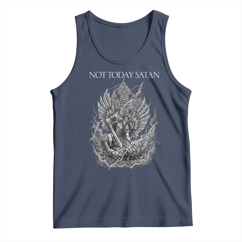 Not Today Satan Tank Top Saint Michael Fights Evil