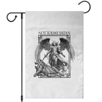 Funny Saint Michael Defeating Satan Garden Flag Not Today Satan