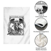 Funny Saint Michael Defeating Satan Garden Flag Not Today Satan