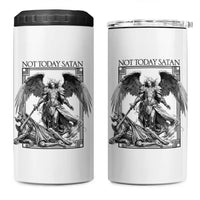 Funny Saint Michael Defeating Satan 4 in 1 Can Cooler Tumbler Not Today Satan