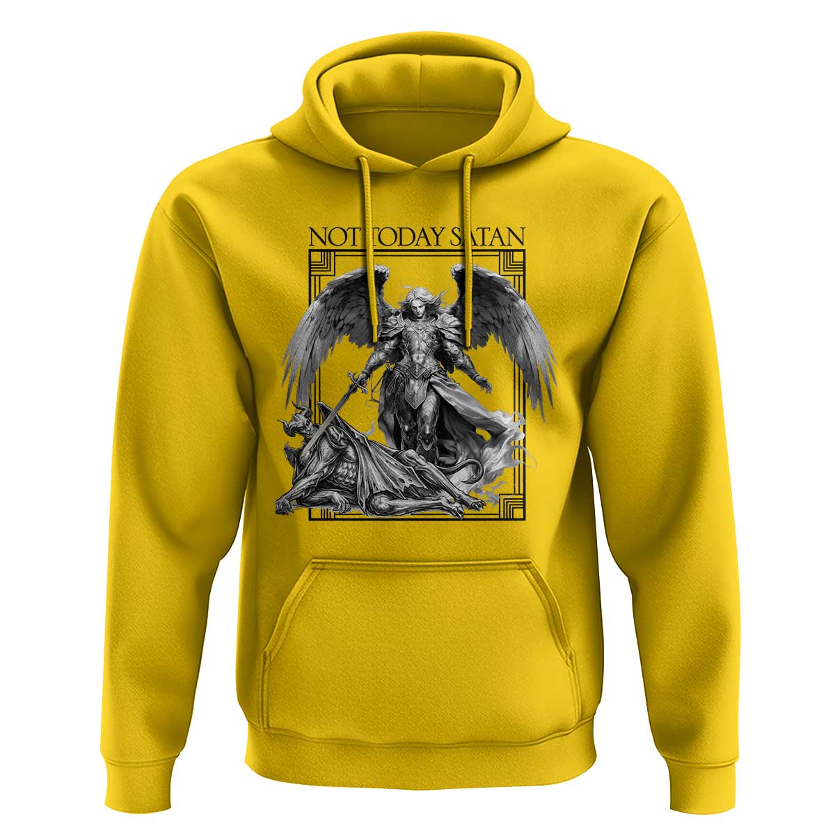 Funny Saint Michael Defeating Satan Hoodie Not Today Satan
