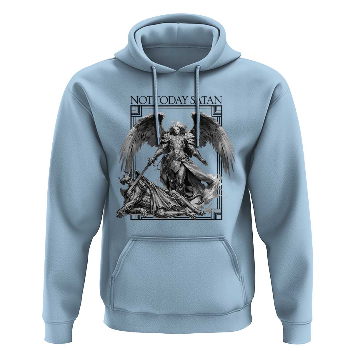Funny Saint Michael Defeating Satan Hoodie Not Today Satan