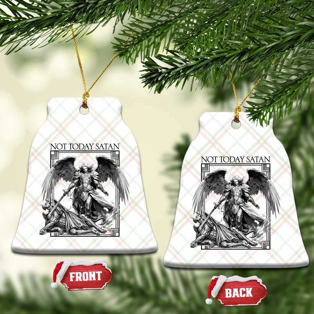 Funny Saint Michael Defeating Satan Ceramic Ornament Not Today Satan