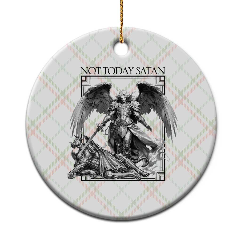 Funny Saint Michael Defeating Satan Ceramic Ornament Not Today Satan