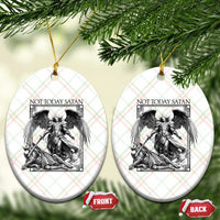 Funny Saint Michael Defeating Satan Ceramic Ornament Not Today Satan