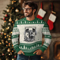 Funny Saint Michael Defeating Satan Ugly Christmas Sweater Not Today Satan