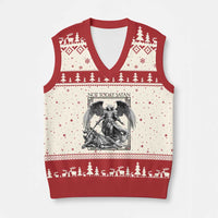 Funny Saint Michael Defeating Satan V-Neck Knit Sweater Vest Not Today Satan