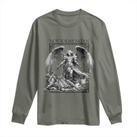 Funny Saint Michael Defeating Satan Long Sleeve Shirt Not Today Satan