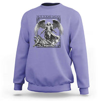 Funny Saint Michael Defeating Satan Sweatshirt Not Today Satan