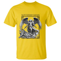 Funny Saint Michael Defeating Satan T Shirt Not Today Satan