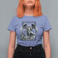 Funny Saint Michael Defeating Satan T Shirt For Women Not Today Satan