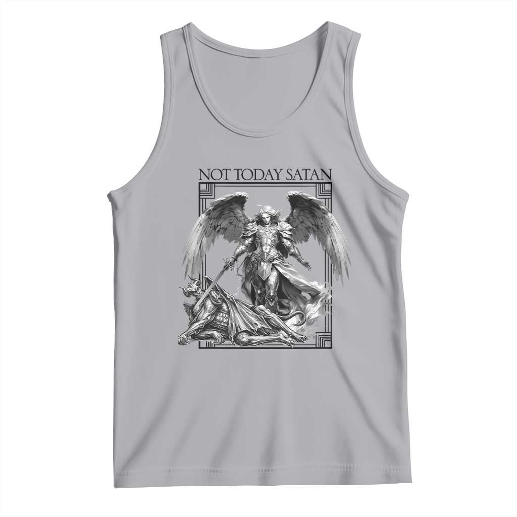 Funny Saint Michael Defeating Satan Tank Top Not Today Satan