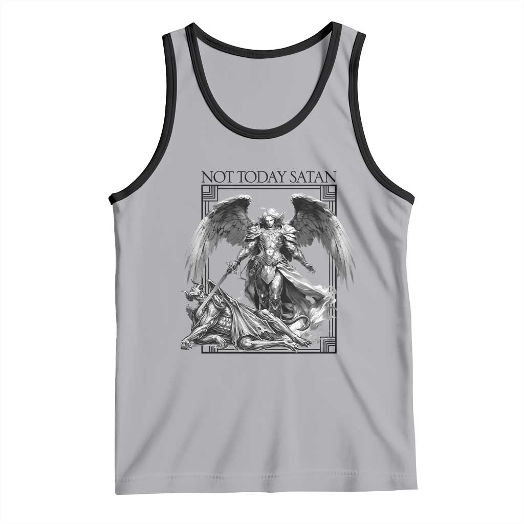 Funny Saint Michael Defeating Satan Tank Top Not Today Satan