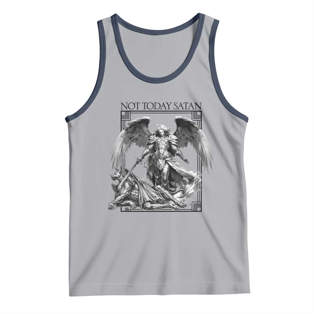 Funny Saint Michael Defeating Satan Tank Top Not Today Satan