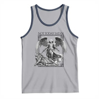 Funny Saint Michael Defeating Satan Tank Top Not Today Satan