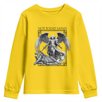 Funny Saint Michael Defeating Satan Youth Sweatshirt Not Today Satan