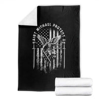Vintage Saint Michael Archangel Protect Us Prayer Throw Blanket