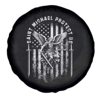 Vintage Saint Michael Archangel Protect Us Prayer Spare Tire Cover