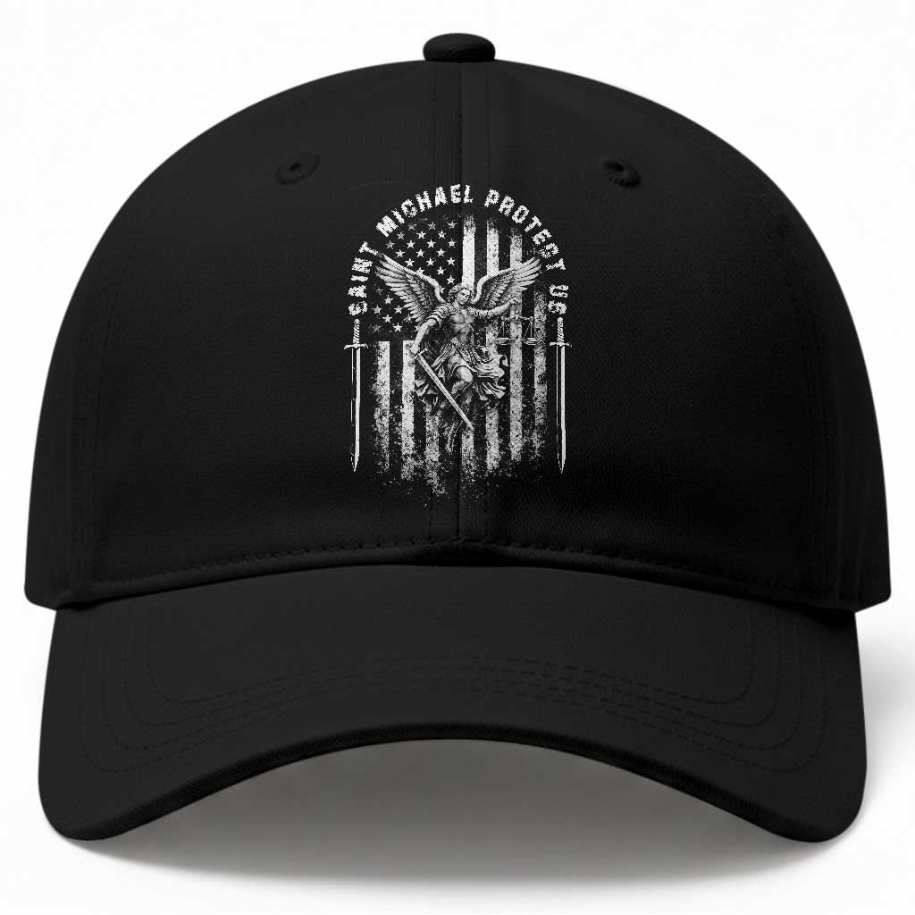 Vintage Saint Michael Archangel Protect Us Prayer Baseball Cap