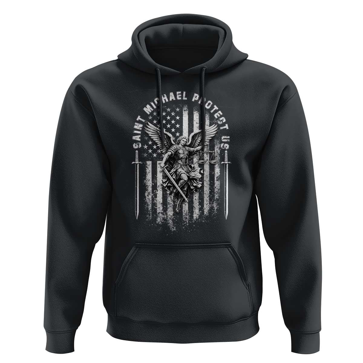 Vintage Saint Michael Archangel Protect Us Prayer Hoodie