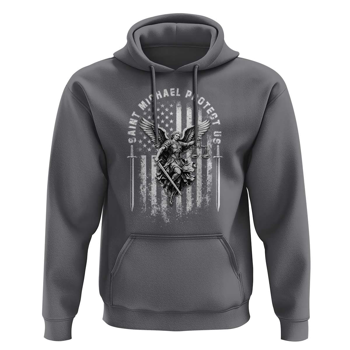 Vintage Saint Michael Archangel Protect Us Prayer Hoodie