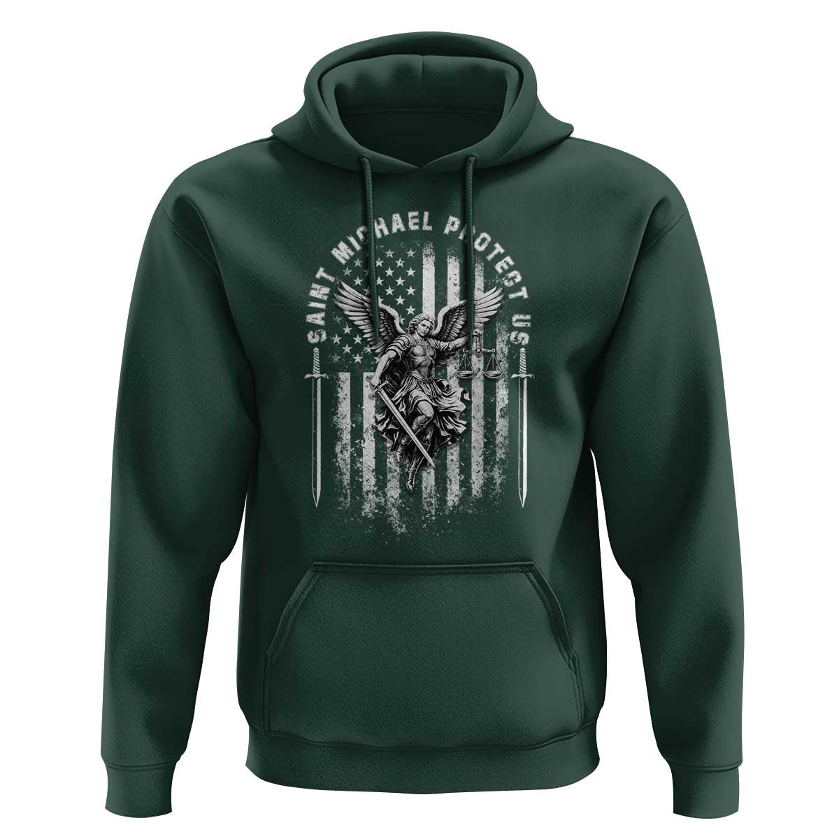 Vintage Saint Michael Archangel Protect Us Prayer Hoodie
