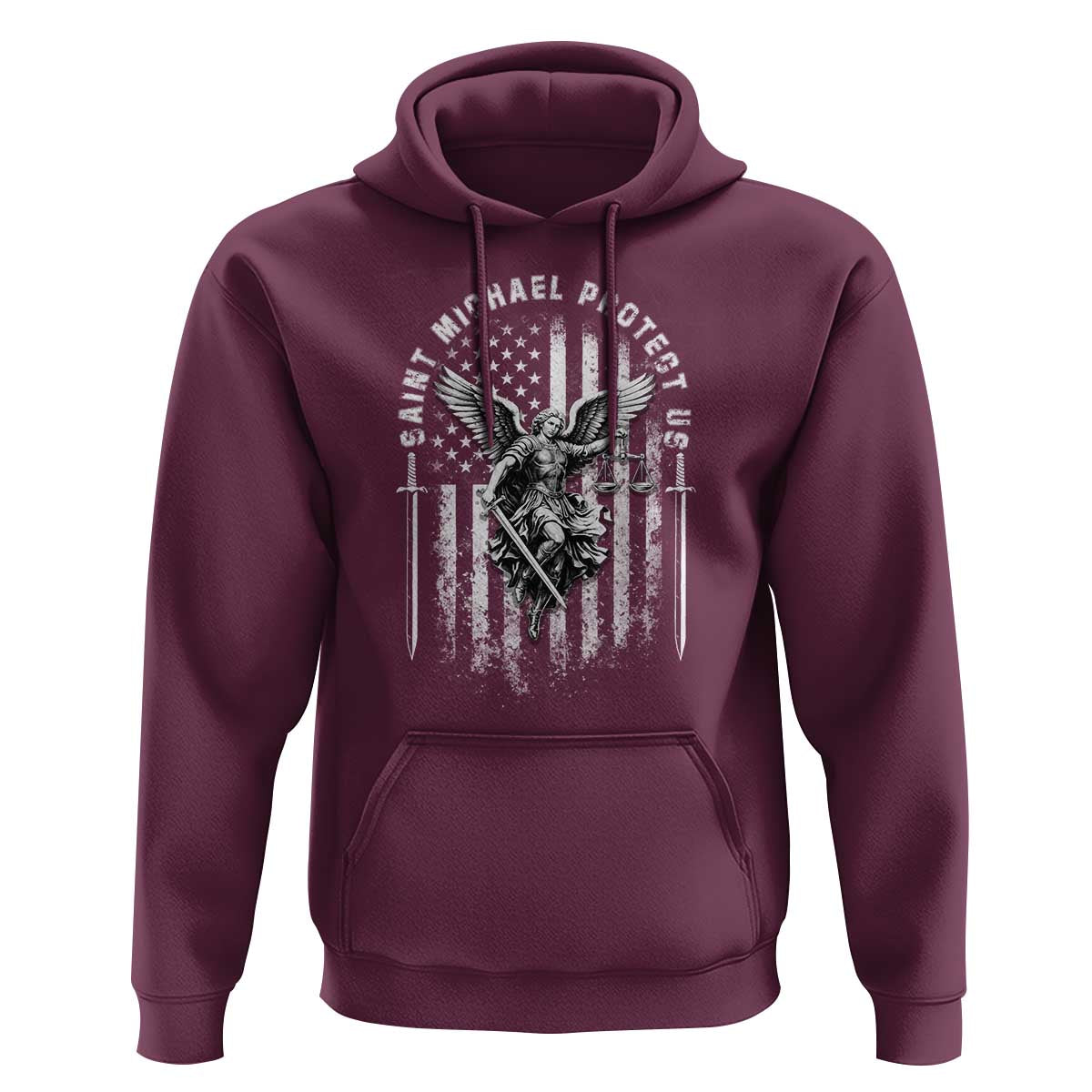 Vintage Saint Michael Archangel Protect Us Prayer Hoodie