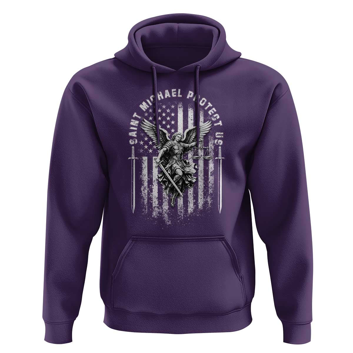 Vintage Saint Michael Archangel Protect Us Prayer Hoodie