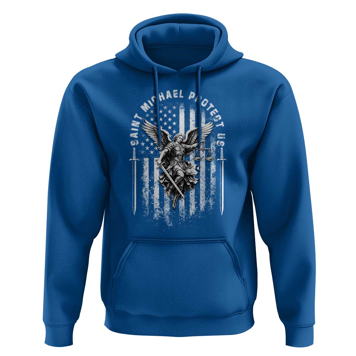 Vintage Saint Michael Archangel Protect Us Prayer Hoodie