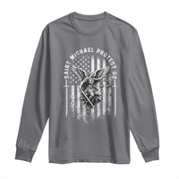 Vintage Saint Michael Archangel Protect Us Prayer Long Sleeve Shirt