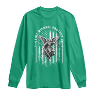 Vintage Saint Michael Archangel Protect Us Prayer Long Sleeve Shirt
