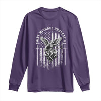 Vintage Saint Michael Archangel Protect Us Prayer Long Sleeve Shirt