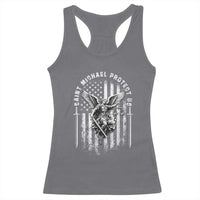 Vintage Saint Michael Archangel Protect Us Prayer Racerback Tank Top