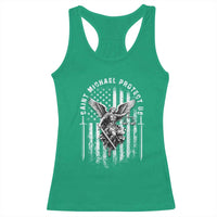 Vintage Saint Michael Archangel Protect Us Prayer Racerback Tank Top