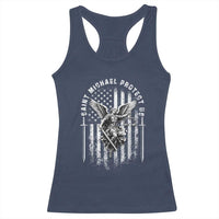 Vintage Saint Michael Archangel Protect Us Prayer Racerback Tank Top