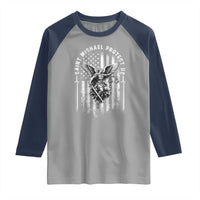 Vintage Saint Michael Archangel Protect Us Prayer Raglan Shirt