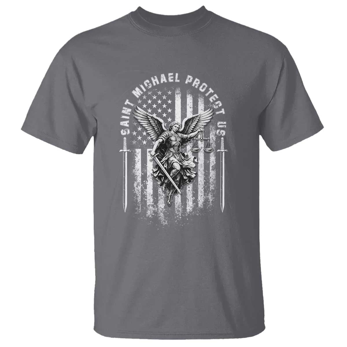 Vintage Saint Michael Archangel Protect Us Prayer T Shirt
