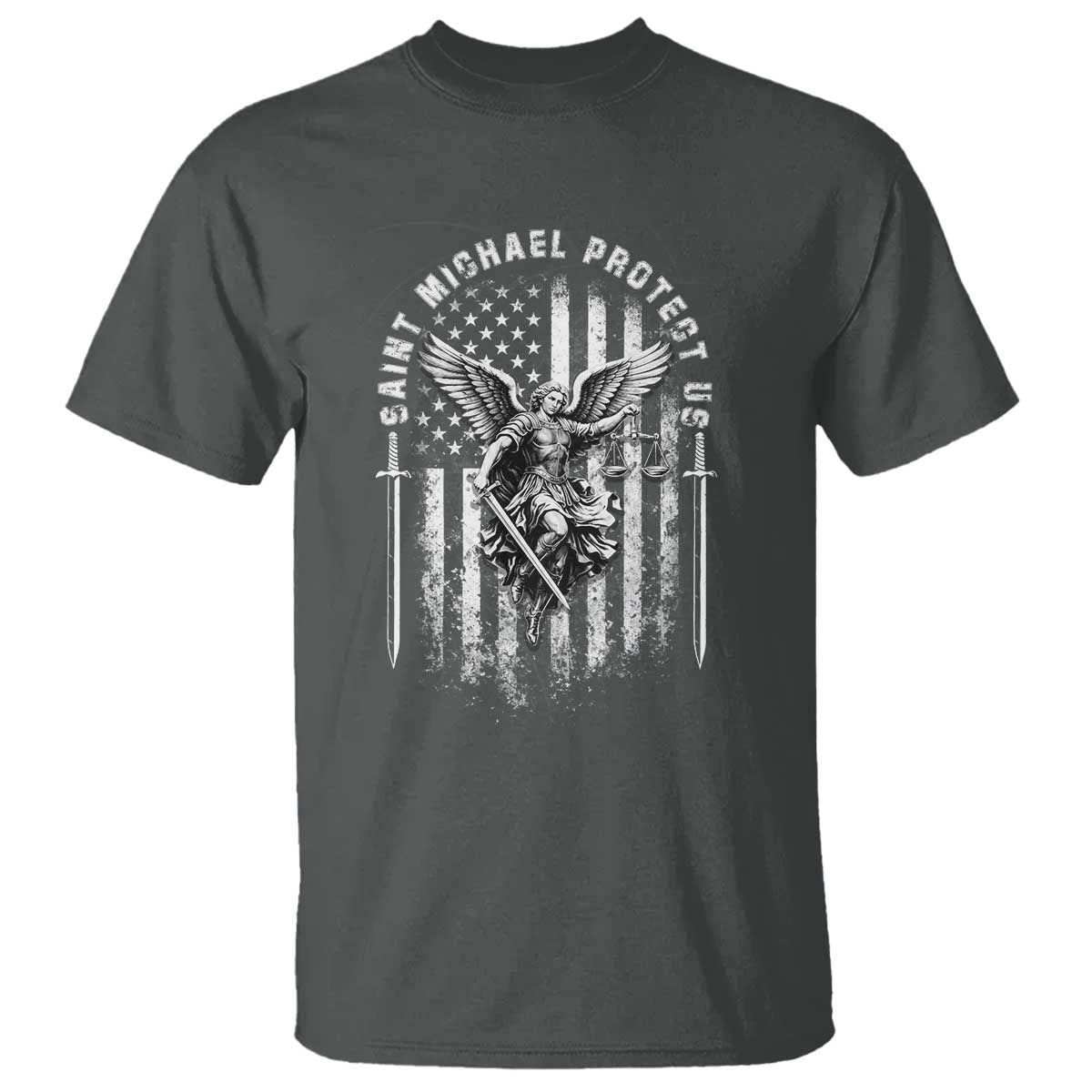 Vintage Saint Michael Archangel Protect Us Prayer T Shirt