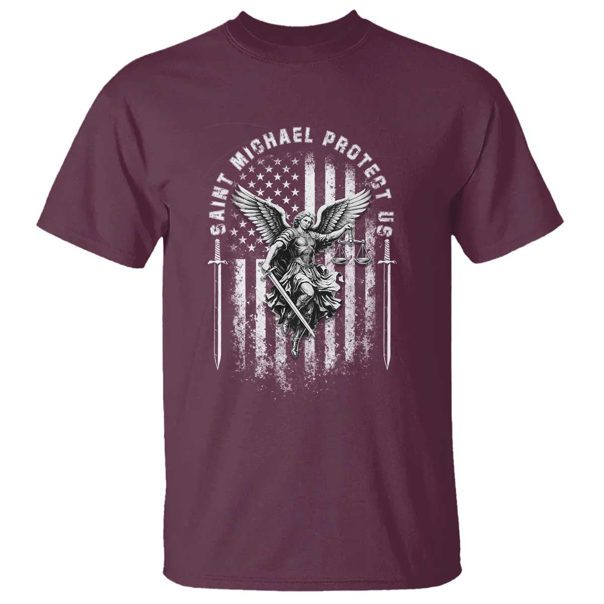 Vintage Saint Michael Archangel Protect Us Prayer T Shirt