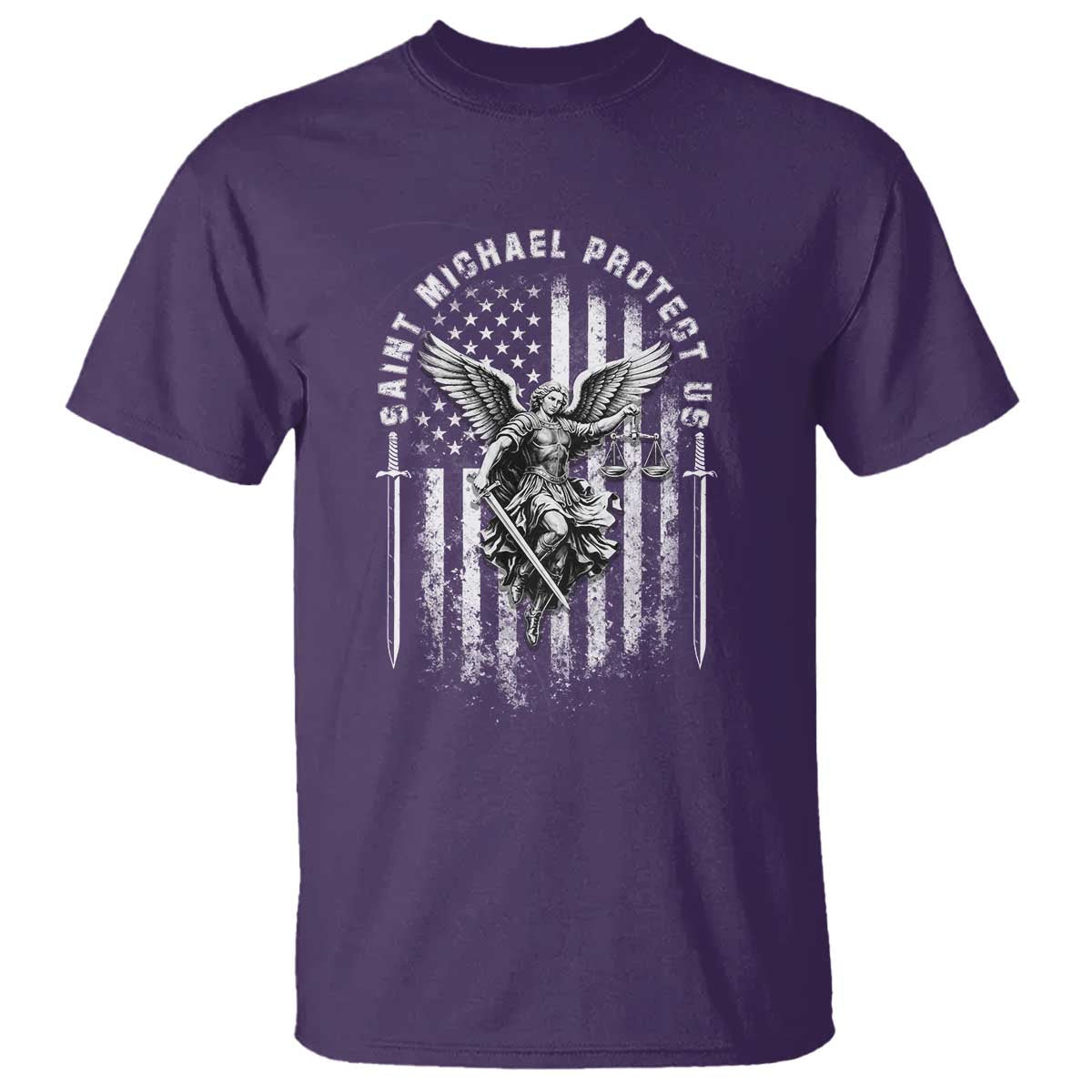 Vintage Saint Michael Archangel Protect Us Prayer T Shirt