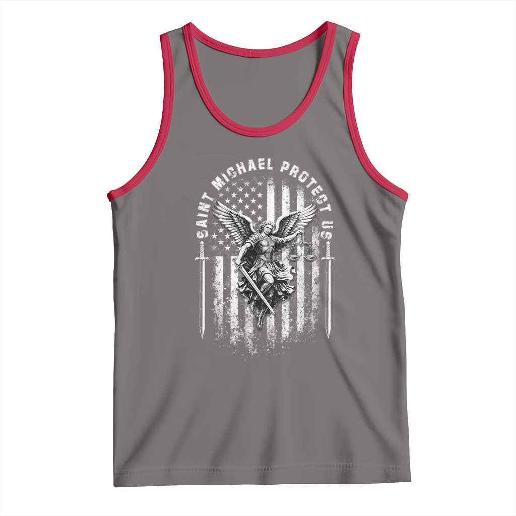Vintage Saint Michael Archangel Protect Us Prayer Tank Top