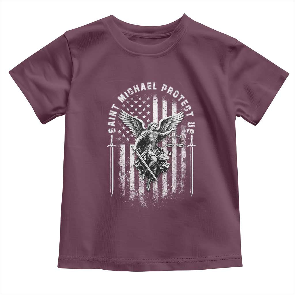 Vintage Saint Michael Archangel Protect Us Prayer Toddler T Shirt