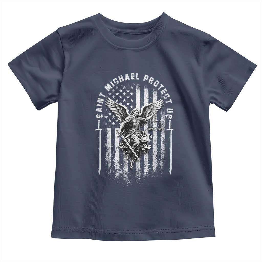 Vintage Saint Michael Archangel Protect Us Prayer Toddler T Shirt