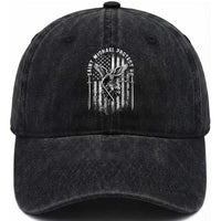 Vintage Saint Michael Archangel Protect Us Prayer Washed Cotton Baseball Cap