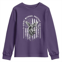 Vintage Saint Michael Archangel Protect Us Prayer Youth Sweatshirt