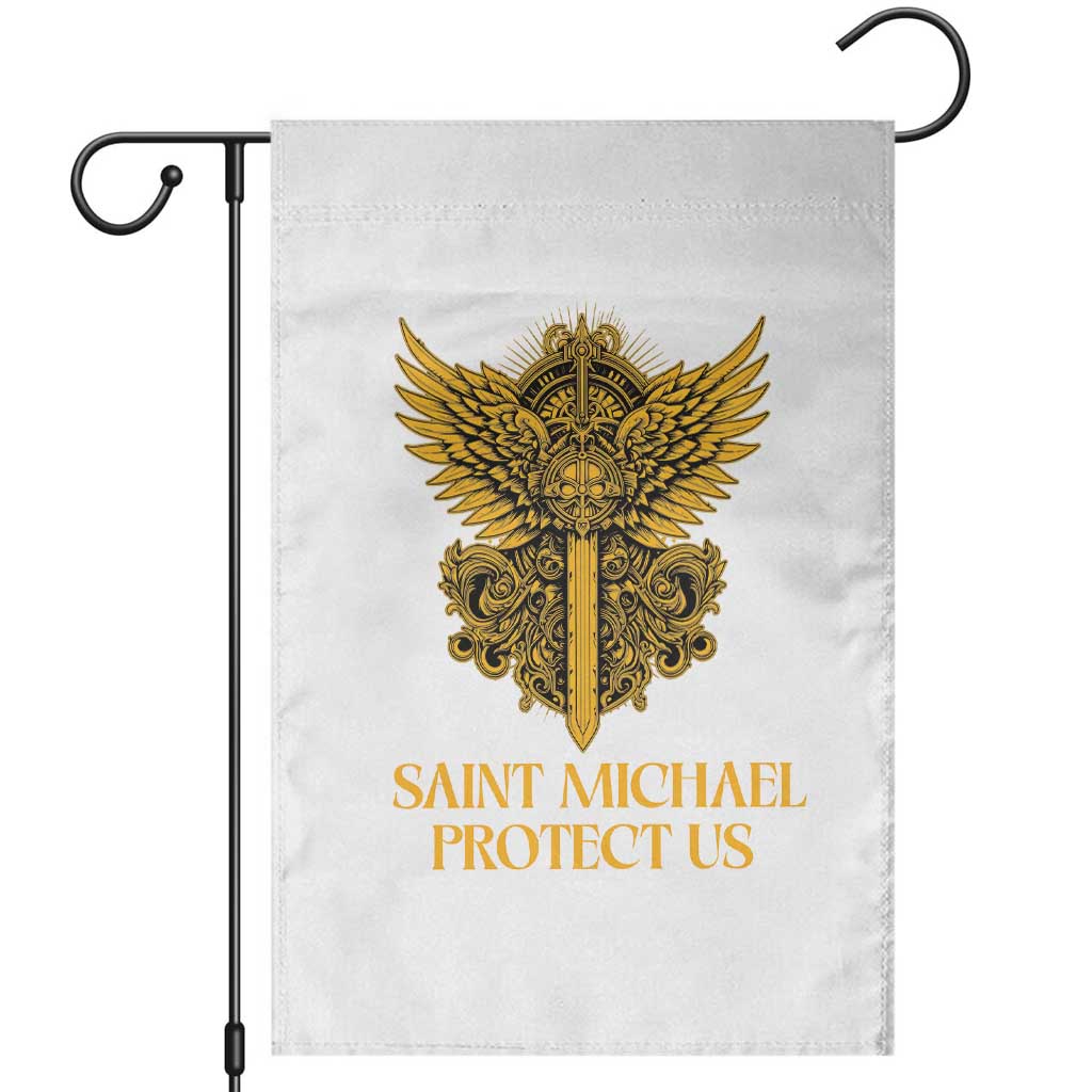 Vintage Catholic Saint Michael Protect Us Garden Flag Religious Gift