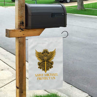 Vintage Catholic Saint Michael Protect Us Garden Flag Religious Gift