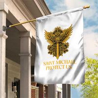 Vintage Catholic Saint Michael Protect Us Garden Flag Religious Gift
