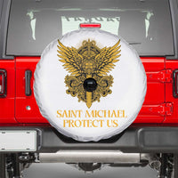 Vintage Catholic Saint Michael Protect Us Spare Tire Cover Religious Gift